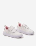  Pantofi Sport Albi cu închidere Velcro și inserție cu sclipici și branț din piele Lamien