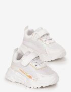  Pantofi Sport Albi cu Velcro și șireturi cu fața strălucitoare Mikalyn