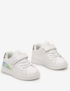  Pantofi Sport Albi și Aurii cu Scai din Piele Ecologică cu Inserție Strălucitoare și Inimioară Lurana