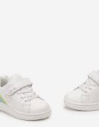  Pantofi Sport Albi și Aurii cu Scai din Piele Ecologică cu Inserție Strălucitoare și Inimioară Lurana