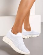 Pantofi Sport Albi Slip-on cu Guler Tip Șosetă Tiamelina