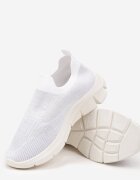  Pantofi Sport Albi Slip-on cu Guler Tip Șosetă Tiamelina