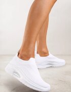  Pantofi Sport Albi slip-on cu talpă tip pană cu perforații Mellarina