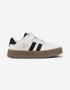  Pantofi Sport Albi Sneakers Tenisi cu Branț din Piele și Curele Felresil
