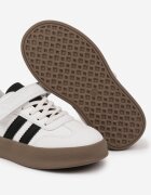  Pantofi Sport Albi Sneakers Tenisi cu Branț din Piele și Curele Felresil