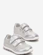  Pantofi Sport Argintii cu Branț din Piele și Circonii Decorative Vikam