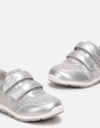  Pantofi Sport Argintii cu Branț din Piele și Circonii Decorative Vikam