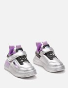  Pantofi Sport Argintii-Violet pe Talpă Groasă cu Închidere cu Scai Fiolita
