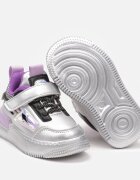  Pantofi Sport Argintii-Violet pe Talpă Groasă cu Închidere cu Scai Fiolita