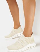  Pantofi Sport Bej cu Căpută Tip Șosetă și Inscripție Thirllas