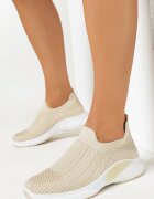  Pantofi Sport Bej cu Față Flexibilă și Talpă Decorativă Pilly