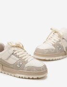  Pantofi sport Bej cu Talpă Groasă cu Imprimeu Delicat și Velcro Belinne
