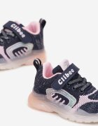  Pantofi Sport Bleumarin cu Scai cu Talpă LED Ulisa