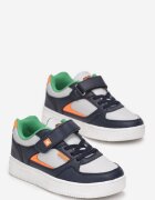  Pantofi Sport Bleumarin și Portocalii sub Gleznă cu Scai și Aplicații Roselee