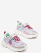  Pantofi sport Fucsia-Violet Plati Sneakers cu Velcro cu șireturi și inserții metalice Ulmagia