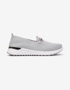  Pantofi sport Gri cu carâmb elastic și cataramă Vaiara