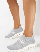  Pantofi sport Gri cu Parte Superioară Tip Șosetă și cu Textul Thirllas