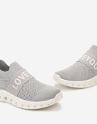  Pantofi sport Gri cu Parte Superioară Tip Șosetă și cu Textul Thirllas