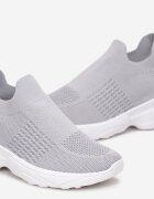  Pantofi Sport Gri pe Talpă Groasă cu Partea Superioară Elastică Tyla