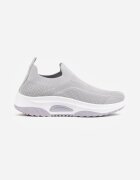  Pantofi Sport Gri Slip-on cu Pană cu Perforații Mellarina