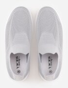  Pantofi Sport Gri Slip-on cu Pană cu Perforații Mellarina