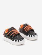  Pantofi Sport Negri cu Imprimeu Decorativ cu Aplicații și Închidere cu Velcro Erisella