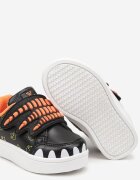  Pantofi Sport Negri cu Imprimeu Decorativ cu Aplicații și Închidere cu Velcro Erisella