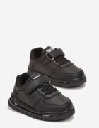  Pantofi sport negri cu scai cu branț din piele naturală Maetha