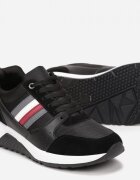  Pantofi Sport Negri cu Șireturi și Inserții Decorative Hanu