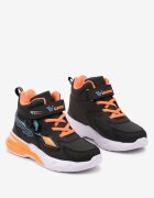  Pantofi Sport Negri cu Velcro și Talpă Luminoasă Erimarie