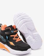  Pantofi Sport Negri cu Velcro și Talpă Luminoasă Erimarie