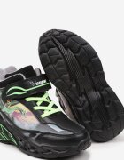  Pantofi sport negri plați Sneakers cu model geometric și LED-uri Temiana