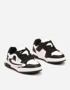  Pantofi Sport Negri Sneakers cu Branț din Piele și Aplicație Decorativă Rinnaisa