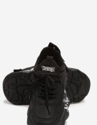  Pantofi Sport Negri Sneakersy pe Talpă Groasă Ambosată Decorați cu Inscripția Celestira