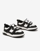  Pantofi Sport Negru-Alb cu Branț din Piele și Aplicații Decorative cu Scai Lanittes