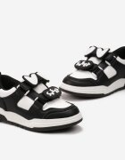  Pantofi Sport Negru-Alb cu Branț din Piele și Aplicații Decorative cu Scai Lanittes