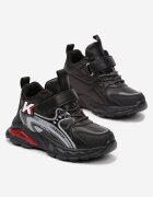  Pantofi Sport Negru-Albastru cu Aplicații și Talpă în Relief Valori