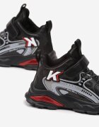  Pantofi Sport Negru-Albastru cu Aplicații și Talpă în Relief Valori