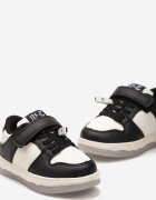  Pantofi Sport Negru-Bej cu Talpă Luminoasă cu Închidere Velcro și Branț din Piele Coena