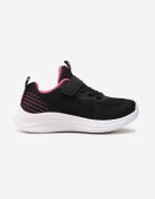  Pantofi sport negru-fuchsia cu talpă moale cu plasă și inimioare Hinoria