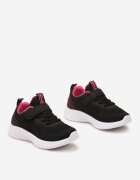  Pantofi sport negru-fuchsia cu talpă moale cu plasă și inimioare Hinoria