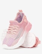  Pantofi sport Roz cu parte superioară elastică cu șireturi decorative și branț profilat Jaelyne