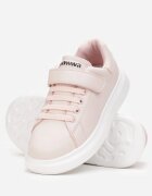 Pantofi sport roz cu talpă groasă cu branț din piele naturală Ayomi