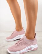  Pantofi Sport Roz slip-on cu parte superioară elastică și inserție decorativă pe talpă Moonsara