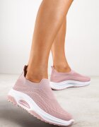  Pantofi Sport Roz Slip-on cu platformă pană cu Perforații Mellarina