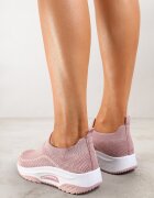  Pantofi Sport Roz Slip-on cu platformă pană cu Perforații Mellarina
