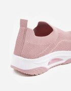  Pantofi Sport Roz Slip-on cu platformă pană cu Perforații Mellarina