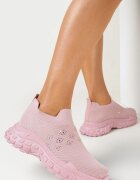  Pantofi sport Roz slip-on cu zirconii cu talpă groasă Adisyna