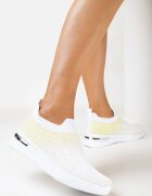  Pantofi sport slip-on alb-gălbui cu partea superioară elastică cu efect ombre Erimla