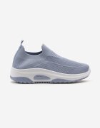  Pantofi sport slip-on albaștri cu talpă compensată cu perforații Mellarina